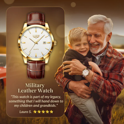 Military Leather Watch | Last day 80% off!