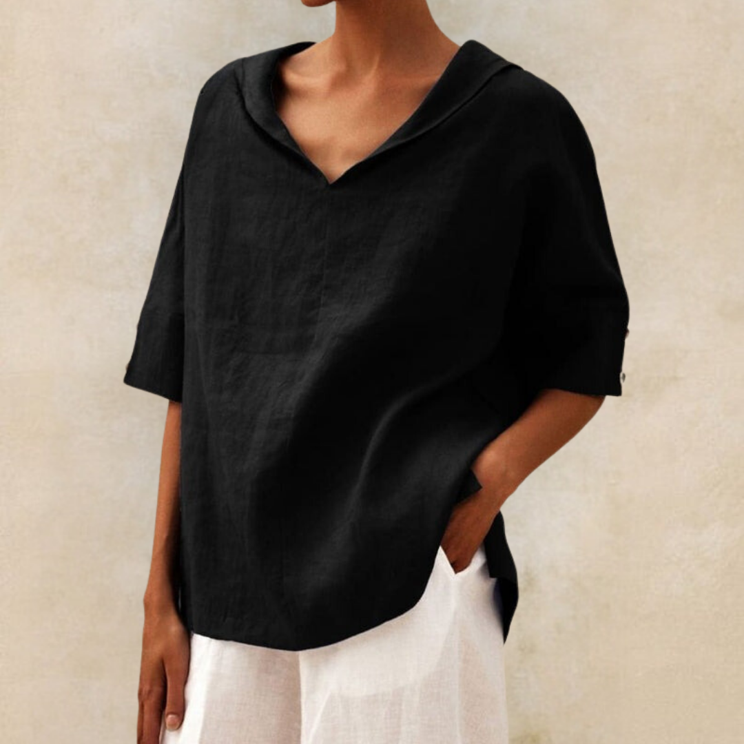 Renee™ - Women's V-Neck Casual Linen Shirt | Last day 80% off!