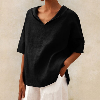 Renee™ - Women's V-Neck Casual Linen Shirt | Last day 80% off!