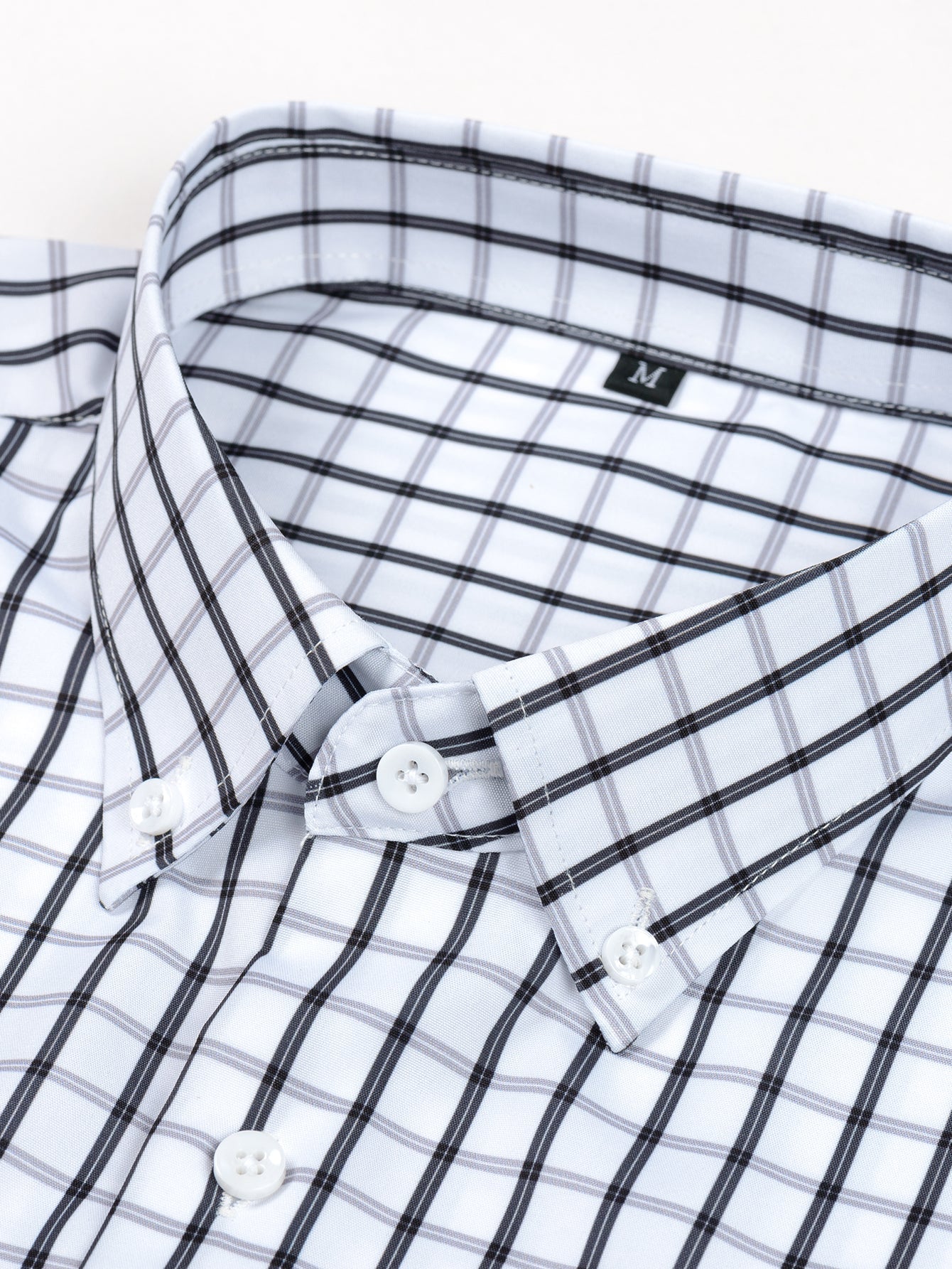 Button-down long-sleeve checked shirt | Last day 80% off!