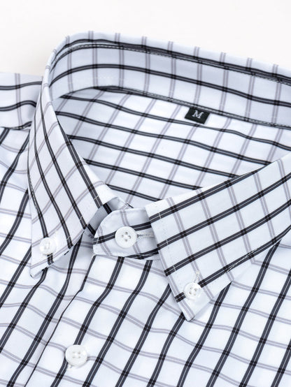 Button-down long-sleeve checked shirt | Last day 80% off!