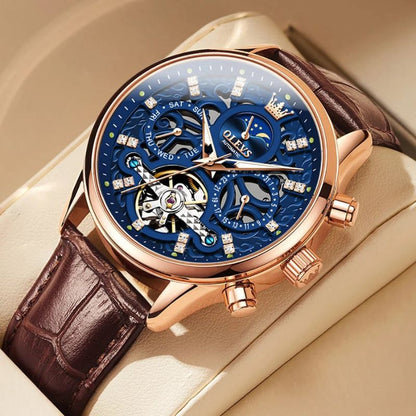 Automatic Mechanical Watch with Leather Strap™ - Wilson | Last Day 80% Off!