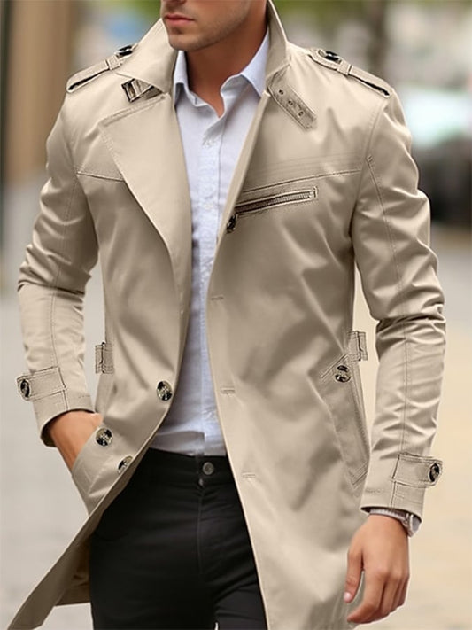 Men's Cotton Business Slim Fit Button Down Casual Trench Coat (BUY 1 GET 1 FREE)
