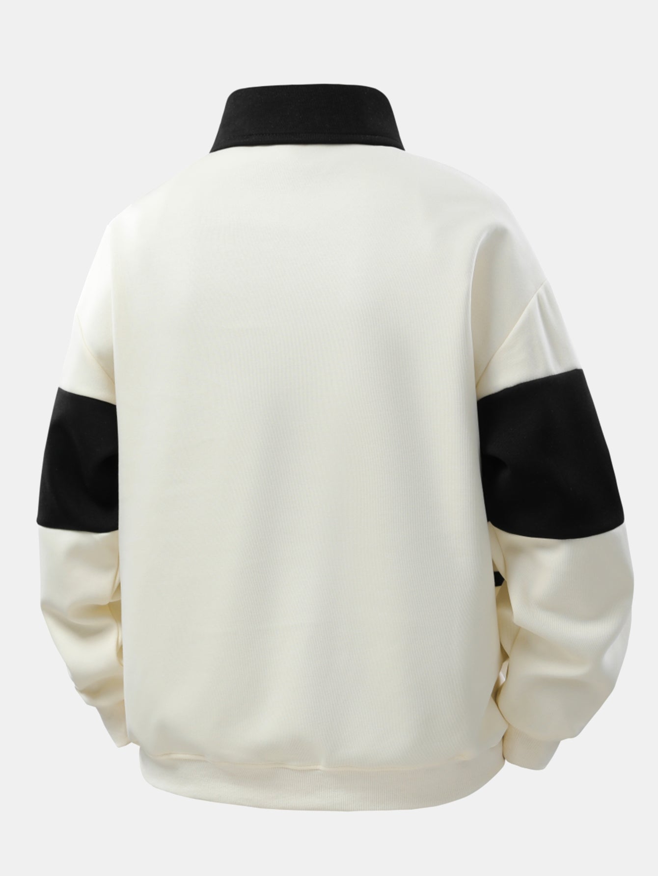 Relaxed Fit Colour Block Patchwork Polo Sweatshirt | Last Day 80% Off!