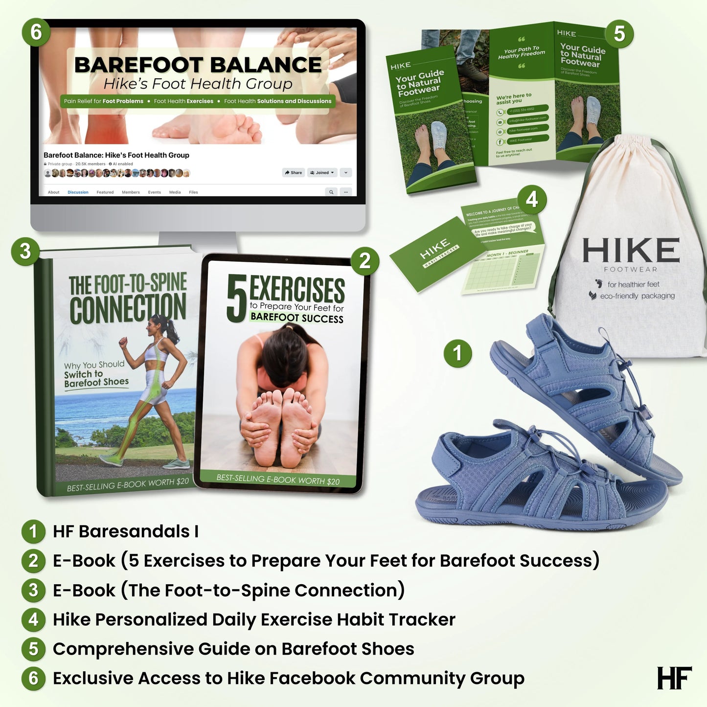 HF Baresandals I - Ergonomic Footbed & Ultra-Lightweight Barefoot Sandals (Buy 1 pair, get 1 pair free)