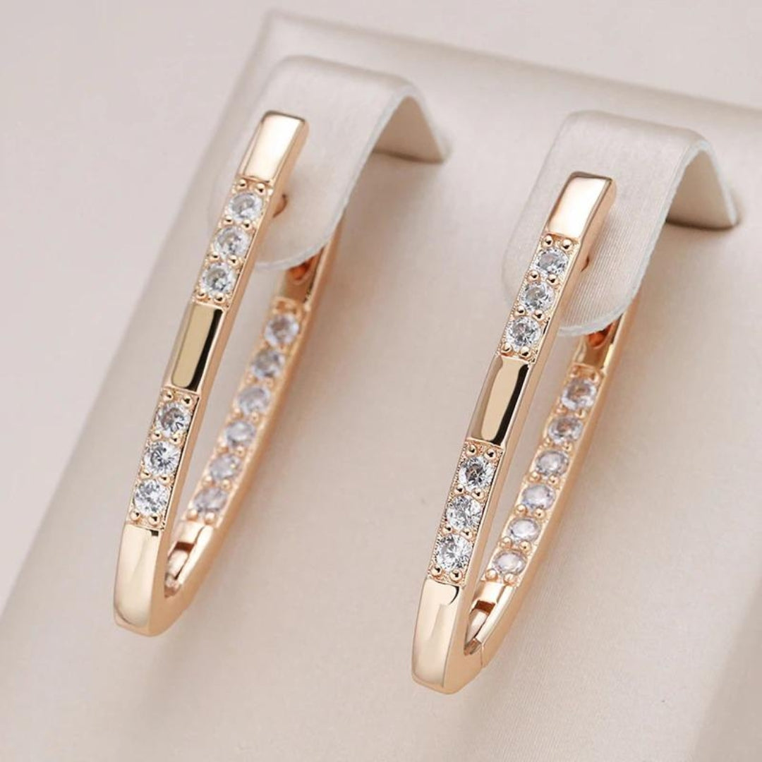 Elegant Zirconia Earrings in Gold | Last day 80% off!