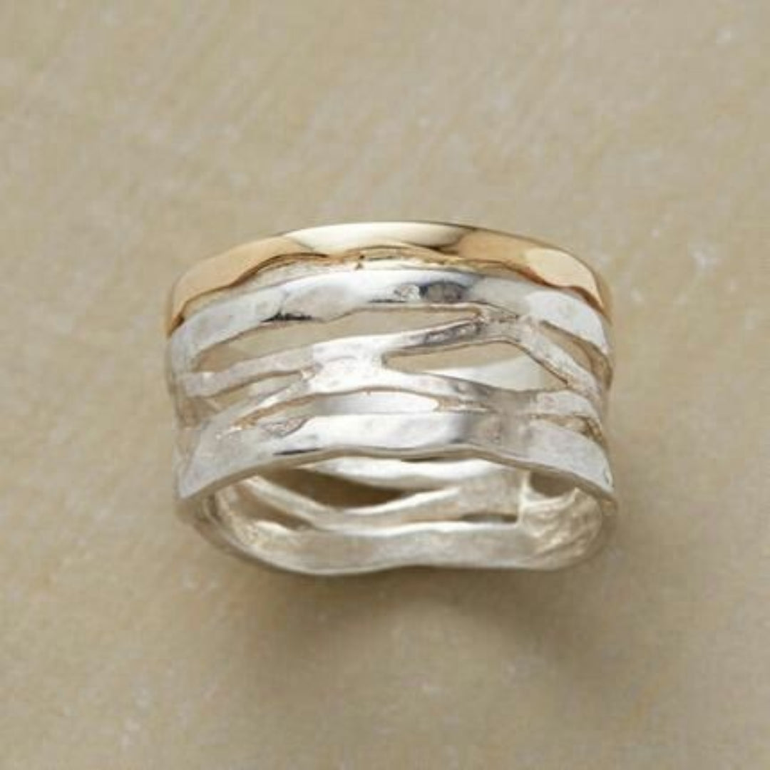 Timeless Gold & Silver Hollow Ring | Last Day 80% Off!