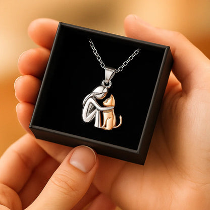 Cat Hug Pendant Necklace | Last Day 80% Off!