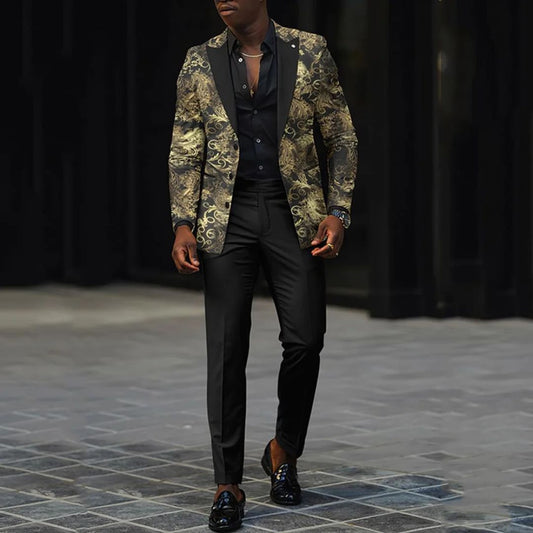 Men's Ombre 2-Piece Suit – Peak Lapel Blazer & Straight Pants Last day 80% off!