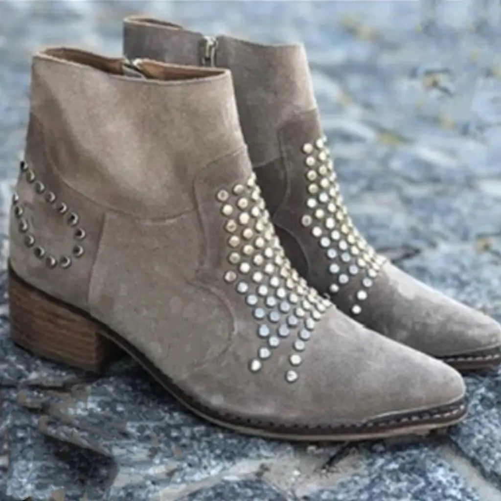 Cadence | Ankle Boots With Studs | Last Day 80% Off!