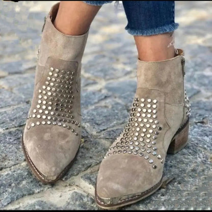 Cadence | Ankle Boots With Studs | Last Day 80% Off!