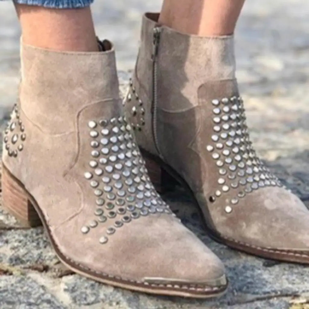 Cadence | Ankle Boots With Studs | Last Day 80% Off!