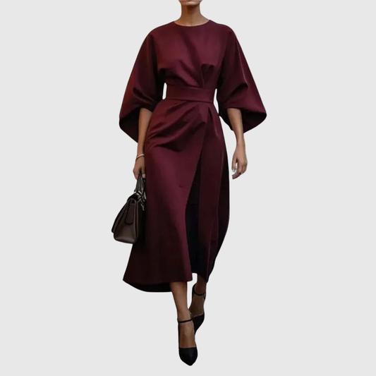 Eldra | Satin Feel Batwing Sleeve Maxi Dress | Last Day 80% Off!