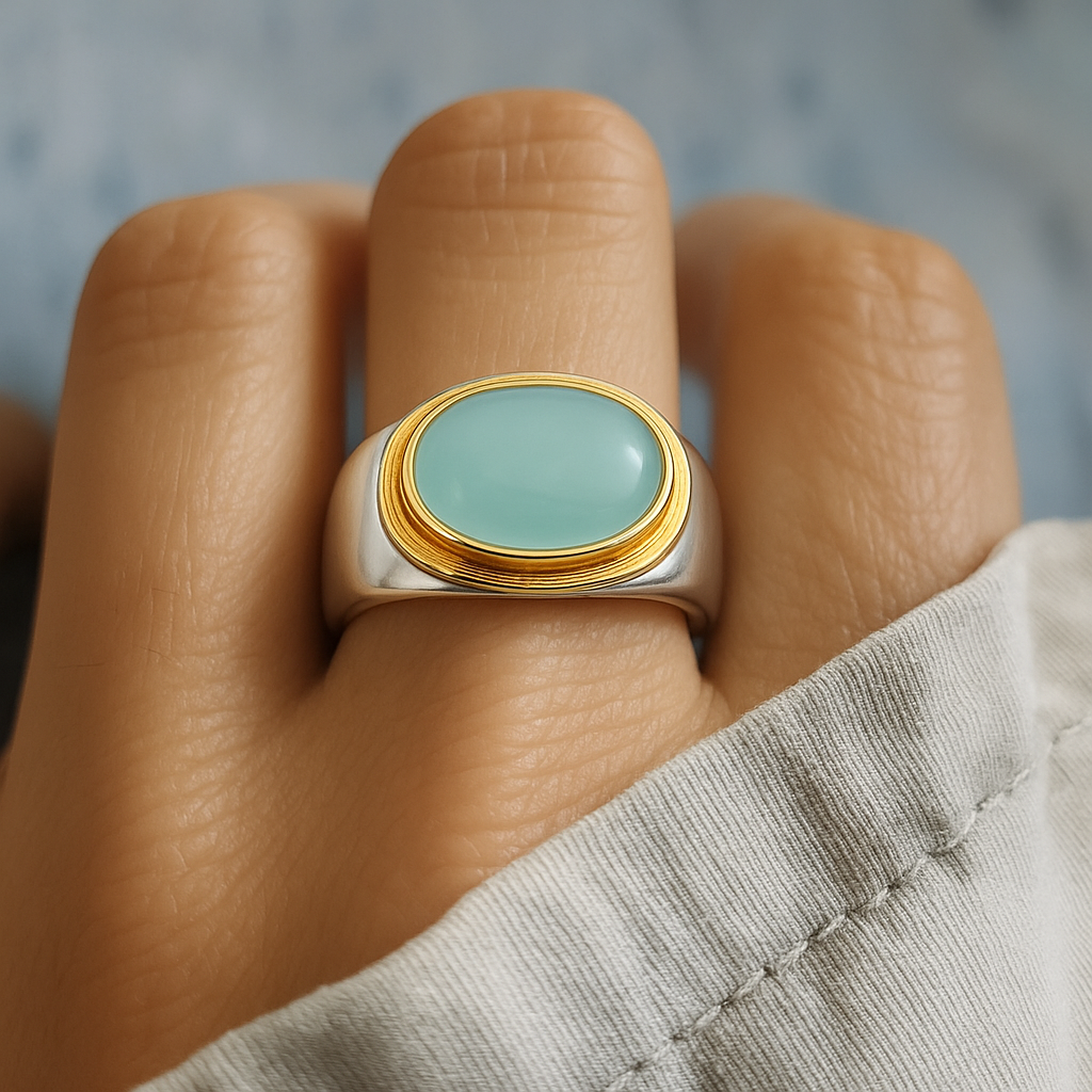 Gabi - Vintage Green Moonstone Ring | Last Day 80% Off!