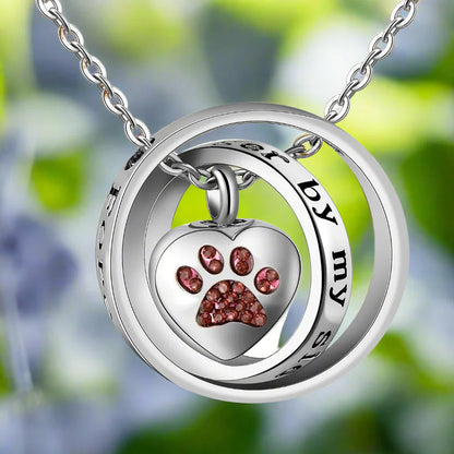 "No Longer By My Side, Forever In My Heart" – Stainless Steel Urn Paw Necklace | Last Day 80% Off!