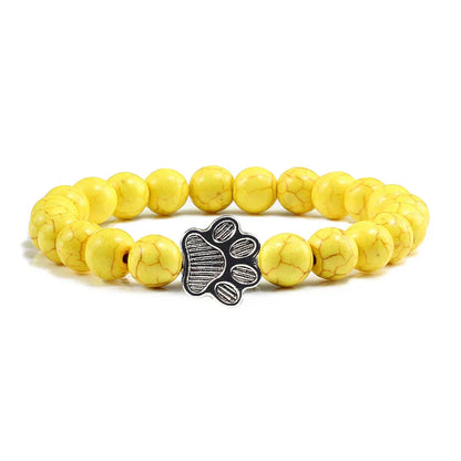 Beaded Paw Bracelet – Natural Stone Design | Last Day 80% Off!