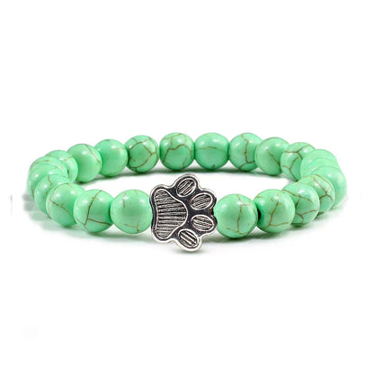 Beaded Paw Bracelet – Natural Stone Design | Last Day 80% Off!