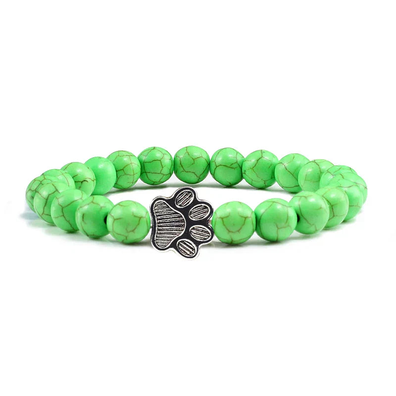 Beaded Paw Bracelet – Natural Stone Design | Last Day 80% Off!