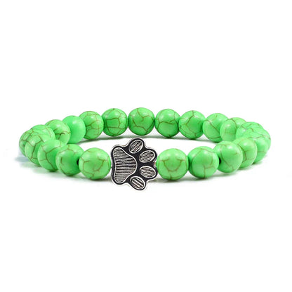 Beaded Paw Bracelet – Natural Stone Design | Last Day 80% Off!