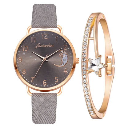 Moon Numbers Dial Watch and Bracelets Set | Last day 80% off!