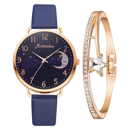 Moon Numbers Dial Watch and Bracelets Set | Last day 80% off!