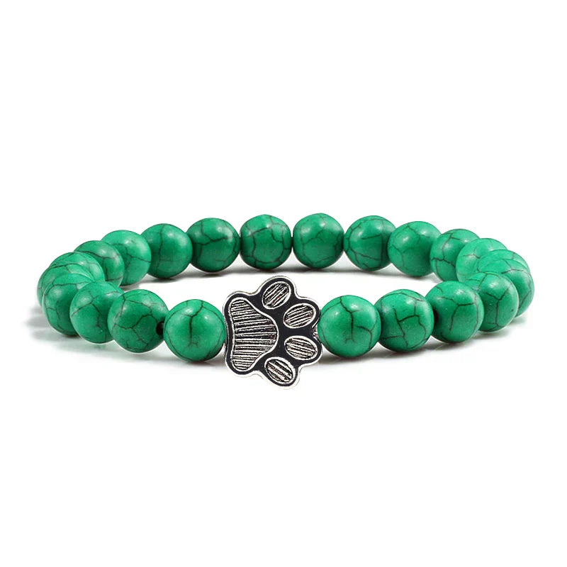 Beaded Paw Bracelet – Natural Stone Design | Last Day 80% Off!
