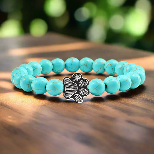 Beaded Paw Bracelet – Natural Stone Design | Last Day 80% Off!