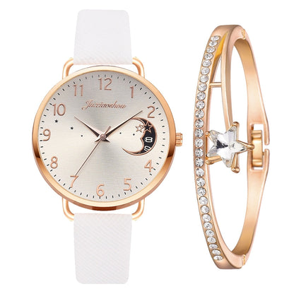 Moon Numbers Dial Watch and Bracelets Set | Last day 80% off!