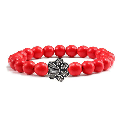 Beaded Paw Bracelet – Natural Stone Design | Last Day 80% Off!