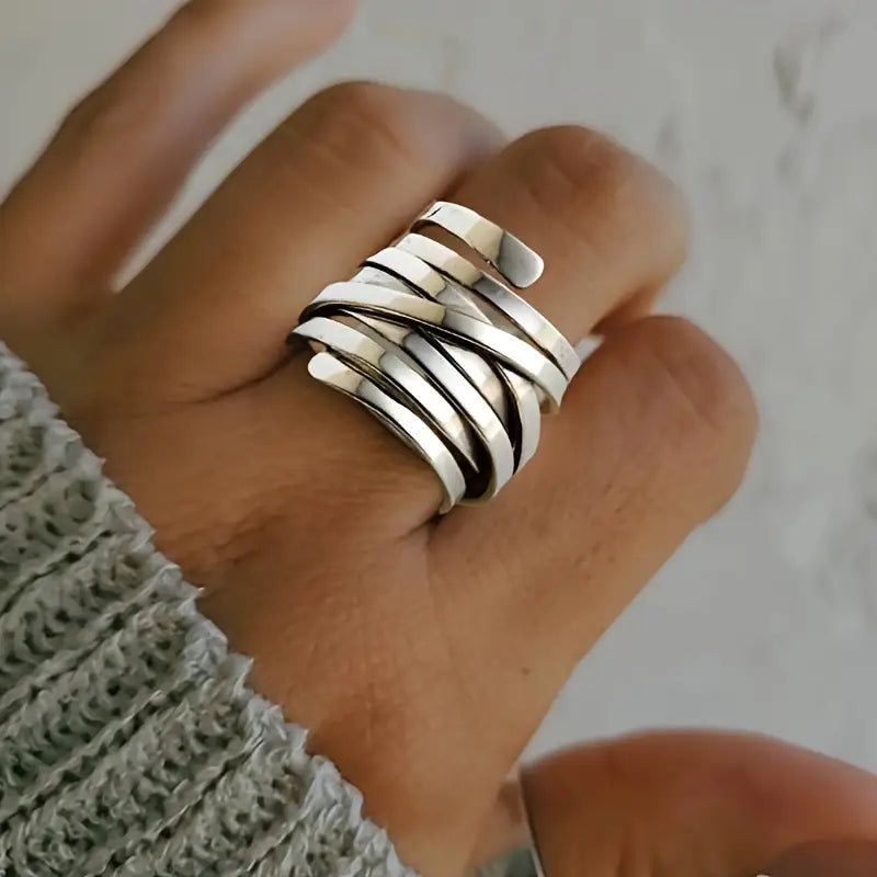 Bliss - Vintage Thick Layer Silver Ring | Last Day 80% Off!