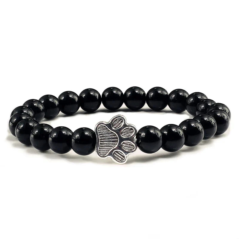 Beaded Paw Bracelet – Natural Stone Design | Last Day 80% Off!
