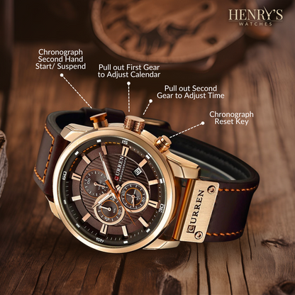 Elegant Quartz Watch with Leather Strap™ by Wilson | Last Day 80% Off!