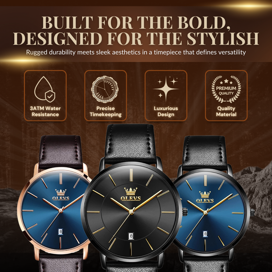 Leather Band Car Date Watch | Last day 80% off!