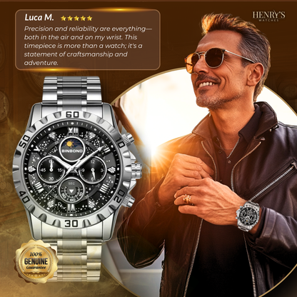 Luxury Chronograph Watch with Metal Band | Last day 80% off!
