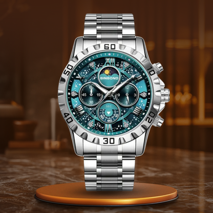 Luxury Chronograph Watch with Metal Band | Last day 80% off!