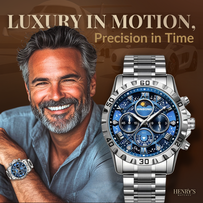 Luxury Chronograph Watch with Metal Band | Last day 80% off!