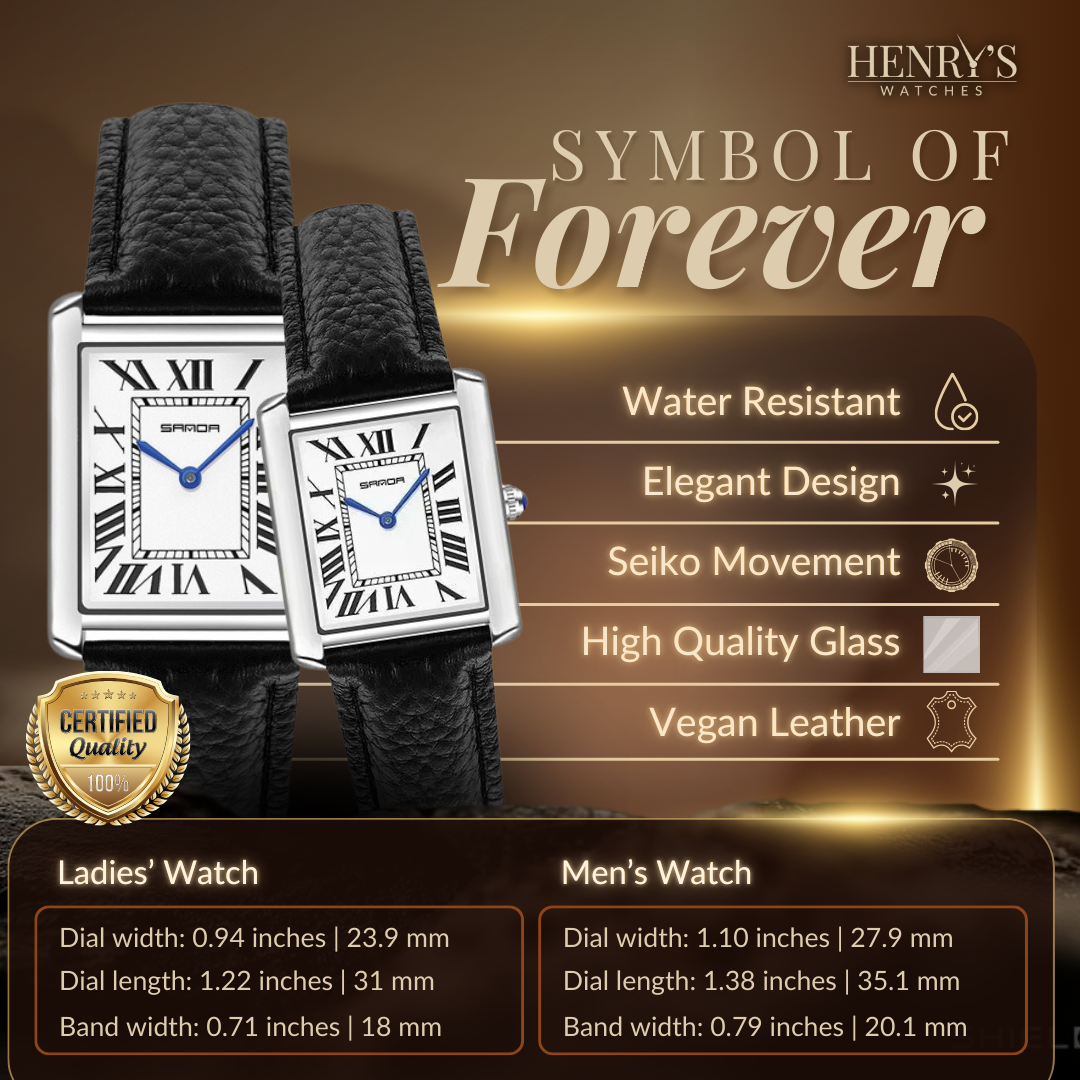 Stylish Square Dial Watches for Couples | Last day 80% off!