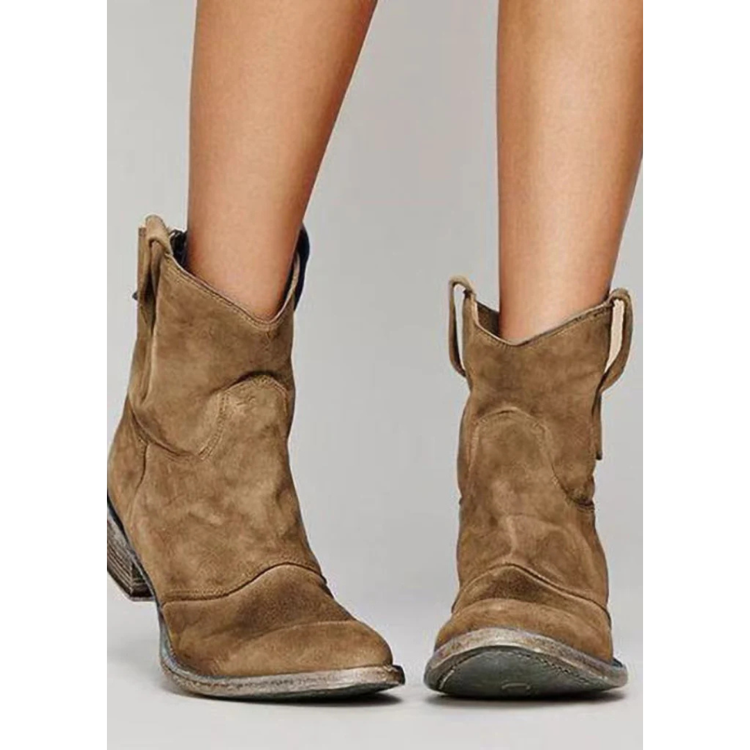Morwenna - Ridge Suede Western Boots | Last Day 80% Off!