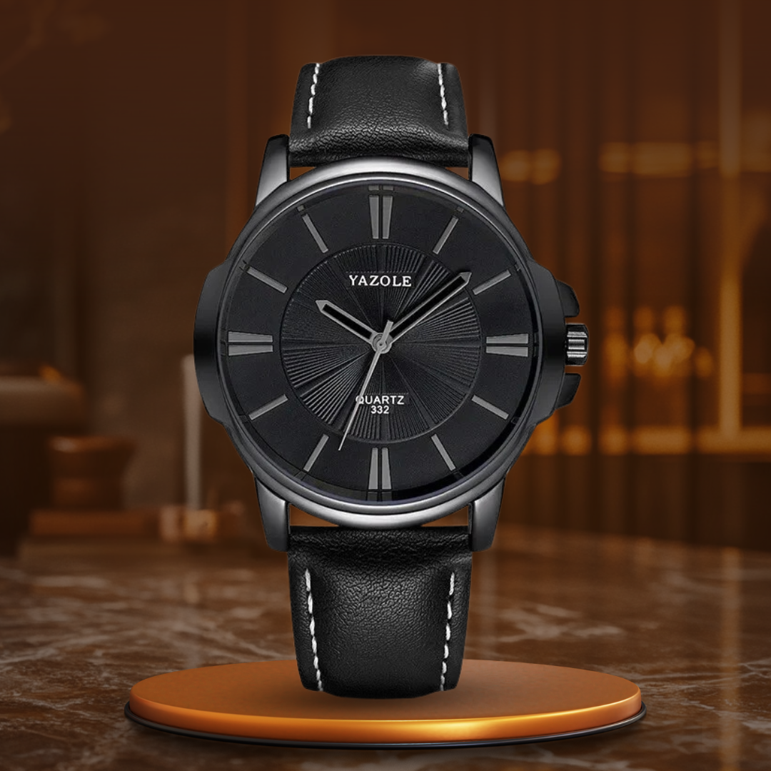 Luxurious Blue Glass Leather Watch™ - Wilson | Last Day 80% Off!