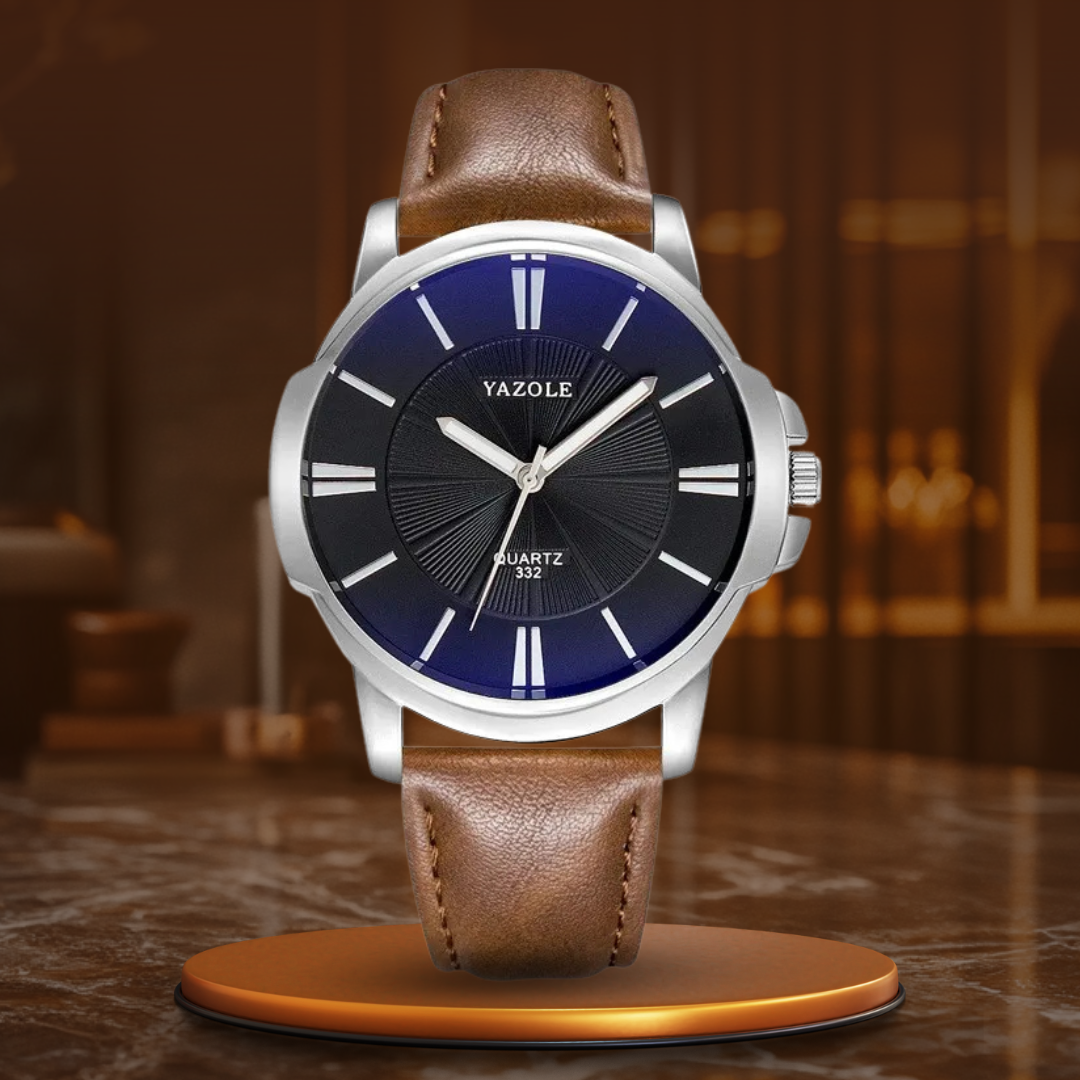 Luxurious Blue Glass Leather Watch™ - Wilson | Last Day 80% Off!