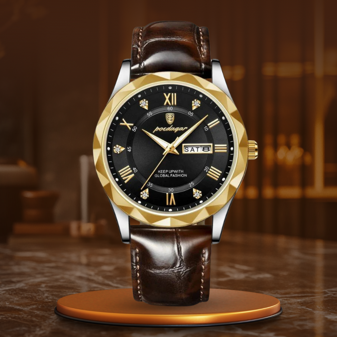Luxury Leather Strap Quartz Watch | Last day 80% off!