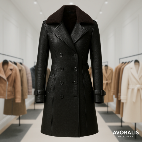 Marli Luxurious Leather Trench Coat Last day 80% off!