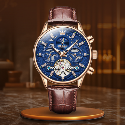 Automatic Mechanical Watch with Leather Strap™ - Wilson | Last Day 80% Off!