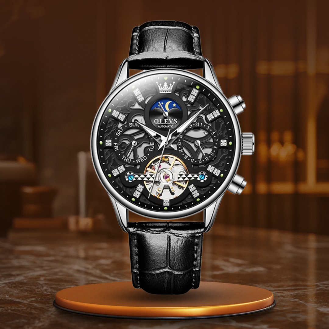 Automatic Mechanical Watch with Leather Strap™ - Wilson | Last Day 80% Off!
