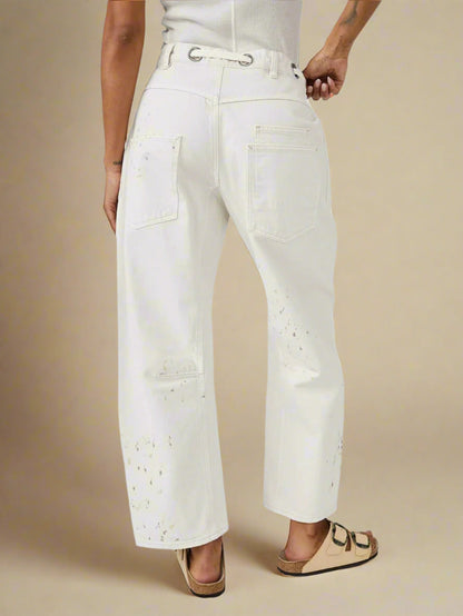 Felixa - Wide Leg Patchwork Denim Pants With I Last Day 80% Discount!