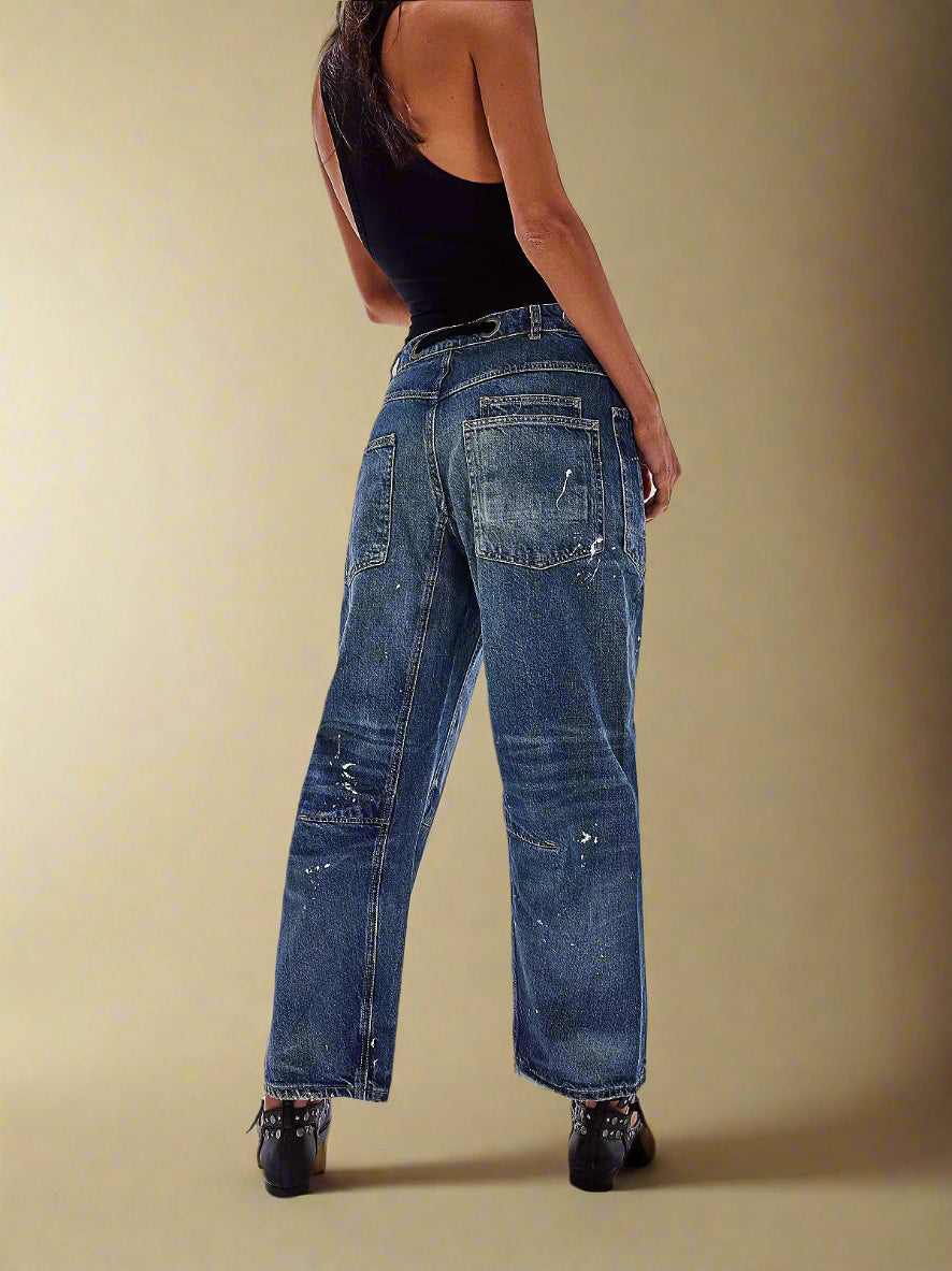 Felixa - Wide Leg Patchwork Denim Pants With I Last Day 80% Discount!