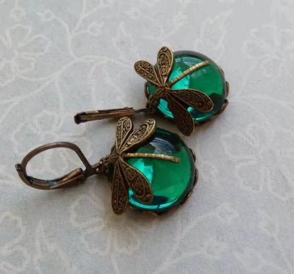 Dragonfly Earrings in Antique Gold | Last Day 80% Off!