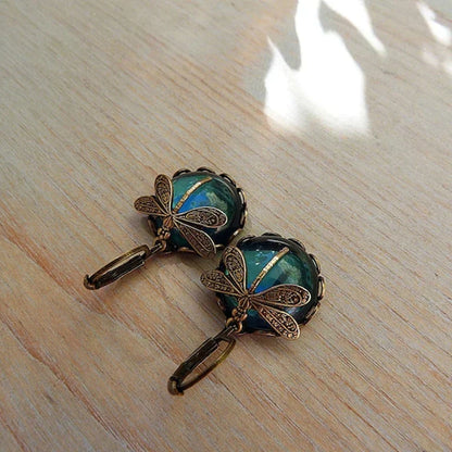 Dragonfly Earrings in Antique Gold | Last Day 80% Off!