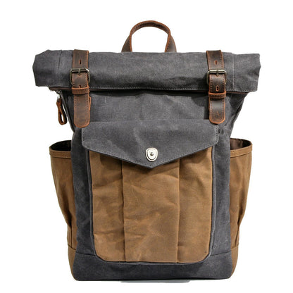Waxed Canvas Rucksack with Flap | MARSEILLE | Last Day 80% Off!