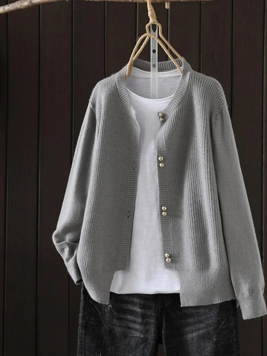 Elara™ - Pearl Button Cardigan | Last Day 80% Off!